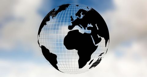 Globally Connected Earth Globe Spinning Through Clouds - Download Free Stock Images Pikwizard.com