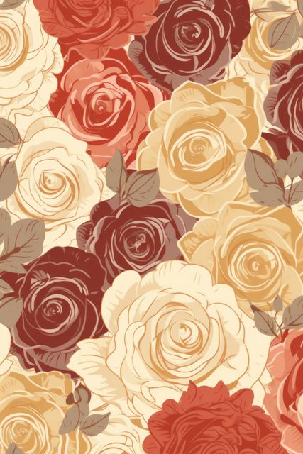 Multi coloured flowers background, created using generative ai technology. Flowers, nature, pattern, colours and background concept digitally generated image.
