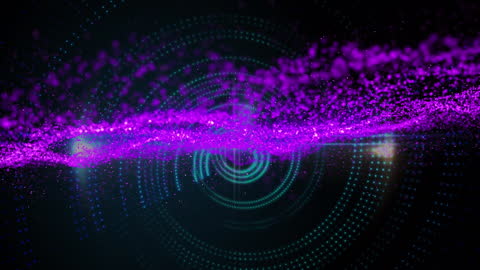 Digital Abstract Vortex with Purple Particle Swirl