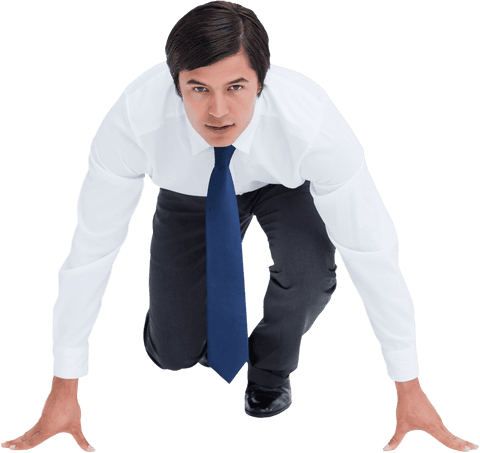 businessman starting in sprint pose for success transparent - Download Free Stock Videos Pikwizard.com