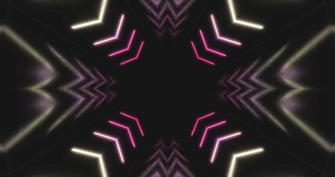 Multicolored Neon Lines Creating Abstract Geometric Pattern