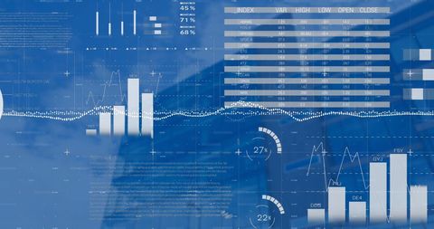 Statistical Data Processing with Modern Technology Overlay - Download Free Stock Images Pikwizard.com