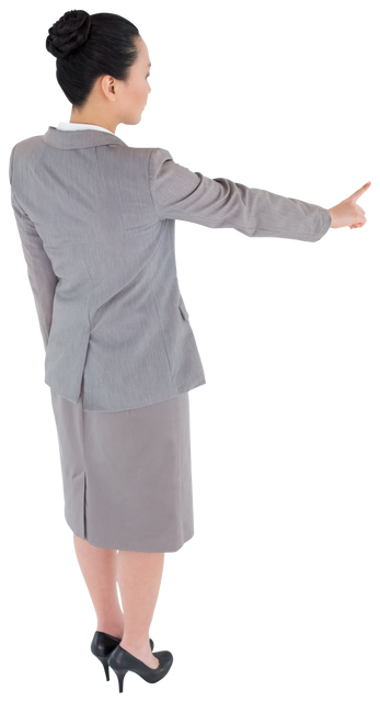 Serious Asian Businesswoman Pointing Gesture Transparent Background - Download Free Stock Videos Pikwizard.com