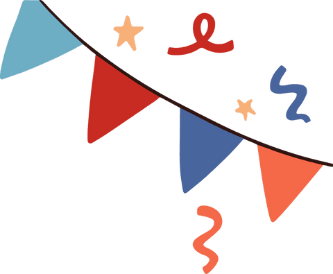 Cheerful Pennant Banner with Confetti on Transparent Background - Download Free Stock Videos Pikwizard.com