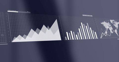 Digital Data Analytics Interface on Dark Background - Download Free Stock Images Pikwizard.com