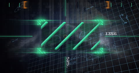 Futuristic Digital Data Interface Processing Animation