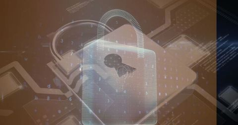 futuristic cybersecurity padlock with brain silhouette and digital code elements - Download Free Stock Images Pikwizard.com