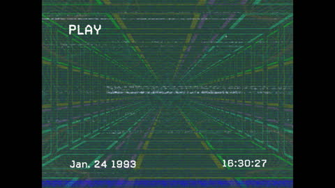 Retro Glitchy Video Tape Aesthetic with Digital Patterns