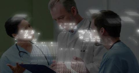 Medical Professionals Analyzing Data in a Modern Hospital