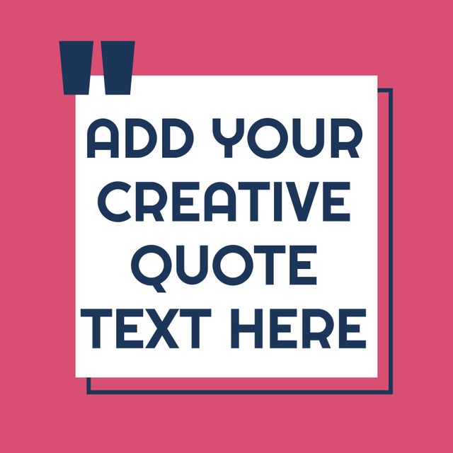 This template is perfect for customizing with your own quotes or messages. The bold pink background stands out and grabs attention, while the white center panel offers a clean space for your text. Ideal for social media posts, digital campaigns, motivational posters, and other creative projects. Simply add your text to inspire and connect with your audience.