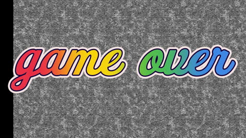 Colorful Game Over Text on Textured Grey Background