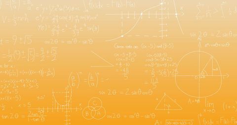 Mathematical Equations on Vibrant Orange Background Reflecting Scientific Complexity - Download Free Stock Images Pikwizard.com