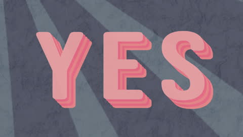 Vibrant Text Animation with Retro Yes Message