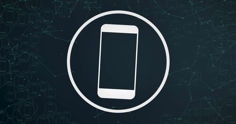 Smartphone icon with digital network connections