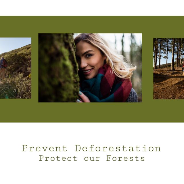 Caucasian young woman enjoying vacation in forest and prevent deforestation, protect our forests - Download Free Stock Videos Pikwizard.com