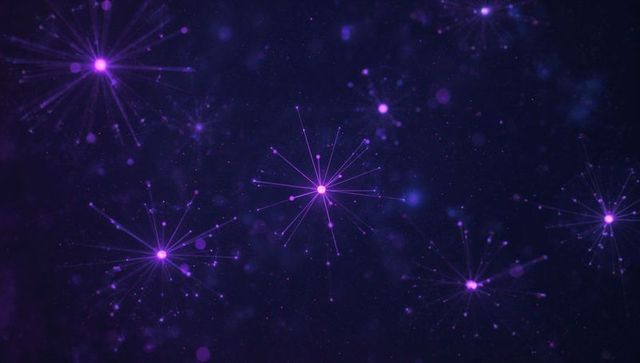 Violet Glowing Node Clusters Mapping Futuristic Network