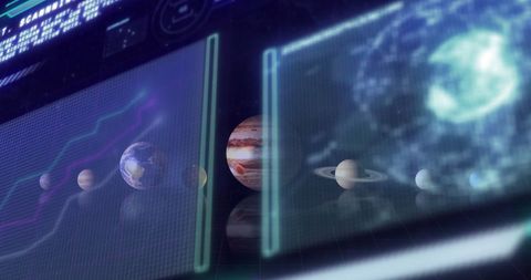 Data processing over virtual projection of planets