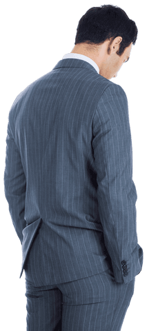Businessman in Formal Suit Looking Downward Back View Transparent Background