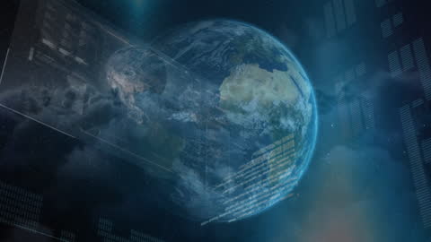 Digital Data Streaming Across Rotating Earth Against Space