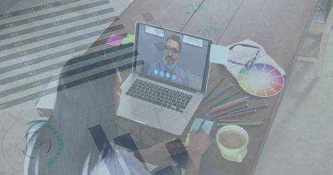 Designer in Virtual Meeting Analyzing Financial Graphs - Download Free Stock Images Pikwizard.com