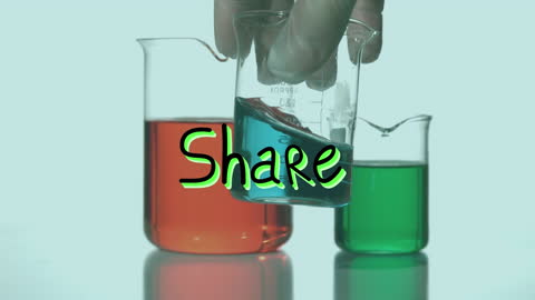 Scientific Experiment Animation with Text Overlay