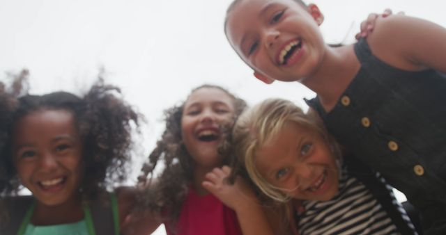 Joyful Children Laughing and Hugging Outside - Download Free Stock Images Pikwizard.com