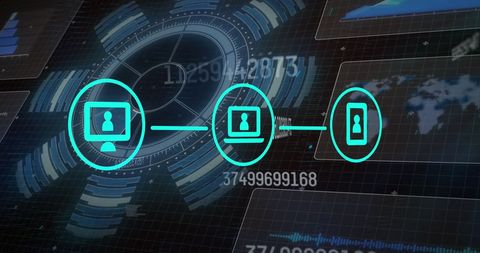 Digital Network with Data Processing Interface Design - Download Free Stock Images Pikwizard.com