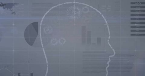 Digital Finance Brainscape: Data Visualization Overlapping Silhouette - Download Free Stock Images Pikwizard.com