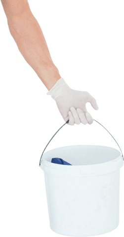 arm wearing gloves holding white paint bucket transparent background - Download Free Stock Videos Pikwizard.com