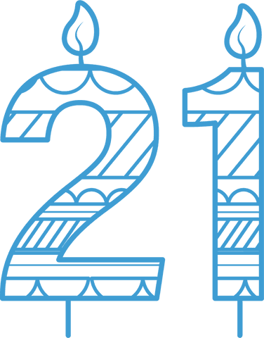 blue transparent candle design of number 21 - Download Free Stock Videos Pikwizard.com
