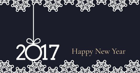 elegant snowflake new year greeting celebrating 2017 - Download Free Stock Templates Pikwizard.com