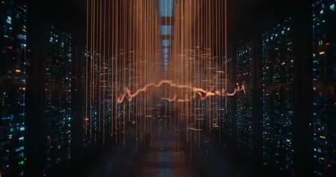 Futuristic Neural Network Pathway Pulses with Data Streams