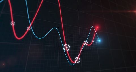 Dynamic Graph with Glowing Points Representing Financial Data - Download Free Stock Images Pikwizard.com