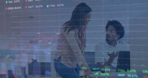 Teamwork in Financial Analysis with Diverse Colleagues and Data Charts