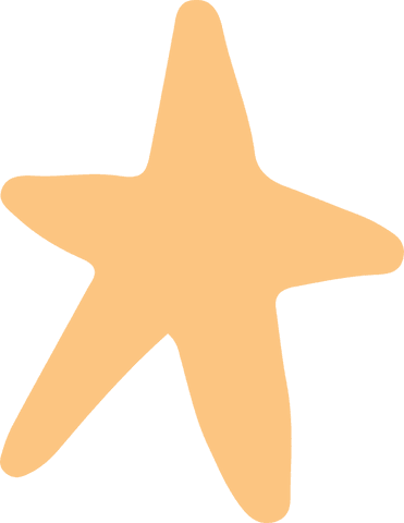 Minimalist pastel geometric starfish on transparent background