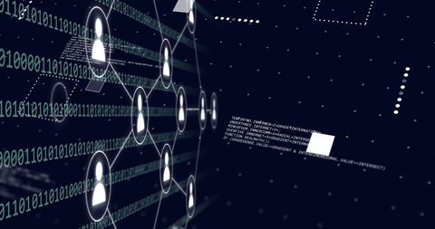 Binary Code Digital Network with AI Data Connections - Download Free Stock Images Pikwizard.com