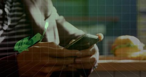 Digital Transaction at Cafe Counter with Doodle Currency