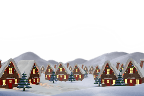 winter village with snowy rooftops on transparent background - Download Free Stock Videos Pikwizard.com