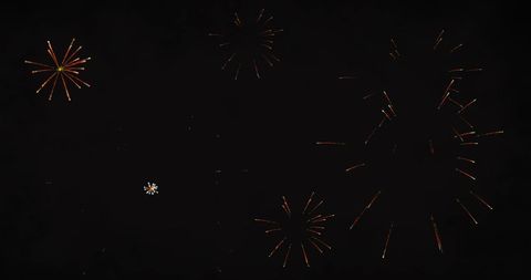 Vibrant new year's fireworks exploding in night sky