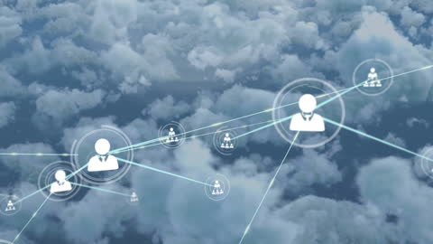 Abstract Business Network Graphics with Cloud Technology