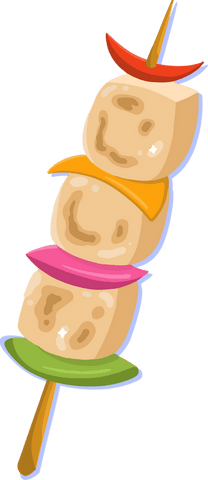 transparent vegetarian skewer illustration on white - Download Free Stock Videos Pikwizard.com