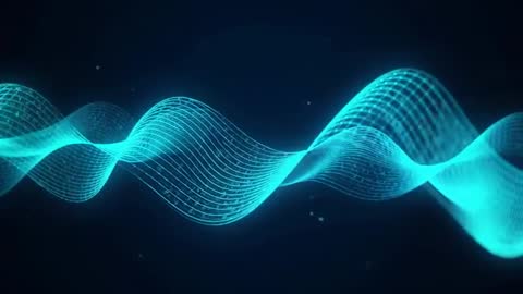 Cyan Digital Wave in Futuristic Space with Particles