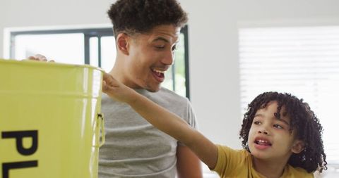 Father and Son Playing and Connecting at Home