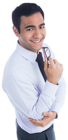 Confident Biracial Businessman Smiling with Glasses on Transparent Background - Download Free Stock Videos Pikwizard.com