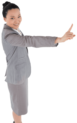 Transparent Backgrouded Businesswoman Pointing Finger
