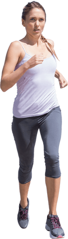 Caucasian Female Runner on Transparent Background High Resolution