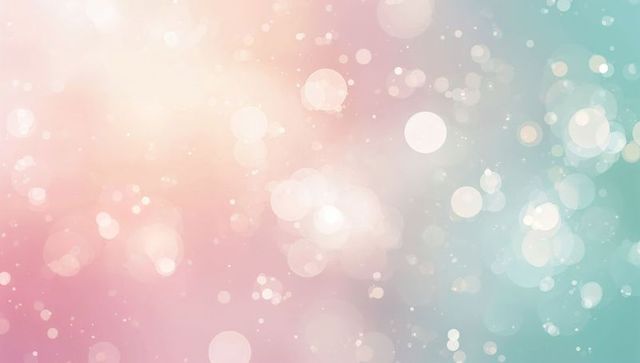 Dreamlike pastel bokeh gradient with peach pink and aqua teal light orbs for backgrounds