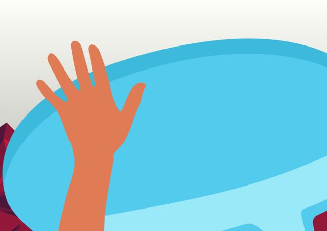 Hand Reaching Towards Blue Speech Bubble Icon - Download Free Stock Photos Pikwizard.com