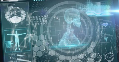 Futuristic Digital Interface Analyzing Human Anatomy Data - Download Free Stock Images Pikwizard.com