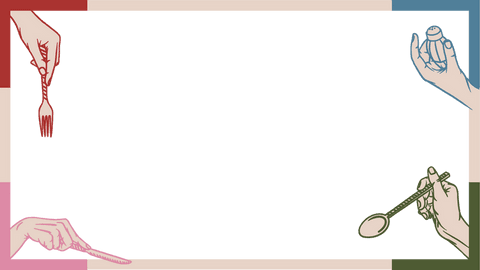 Transparent Flat Design Hands Holding Kitchen Utensils